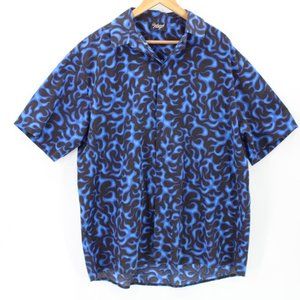 Reclaimed Vintage X Asos Hawaiian Shirt Mens Multicolor Flames Pattern Size XL